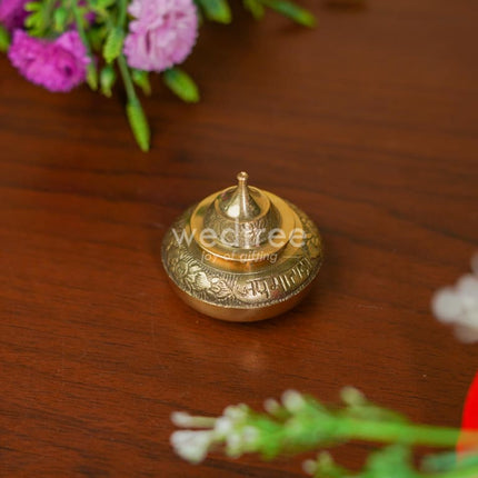 Brass Kumkum Box - Wbg0367 Kumkum Holders