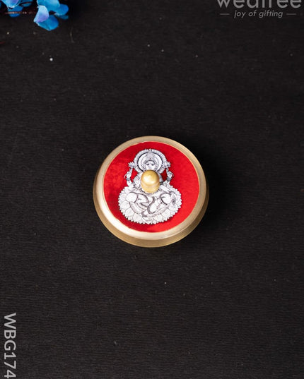 Brass Kumkum Dibbi - Madhubani - WBG1745 - Brass Kumkum Holder - RG