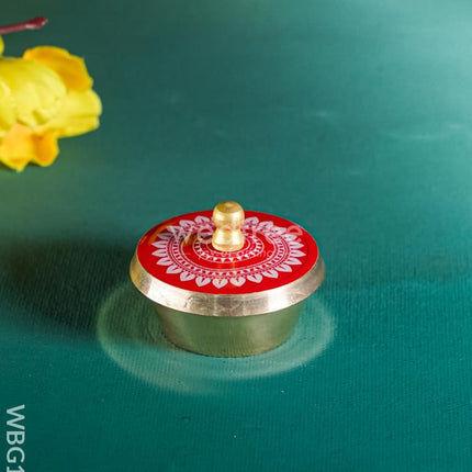 Brass Kumkum Dibbi - WBG1627-1 Brass Kumkum Holder - RG