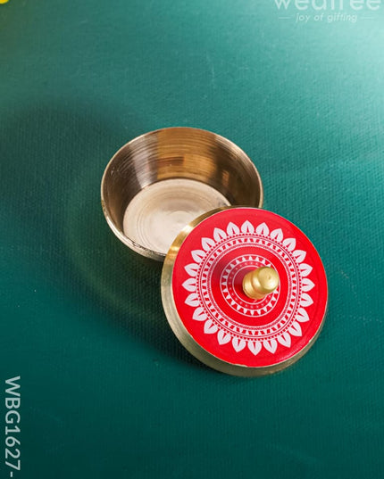 Brass Kumkum Dibbi - WBG1627-1 Brass Kumkum Holder - RG