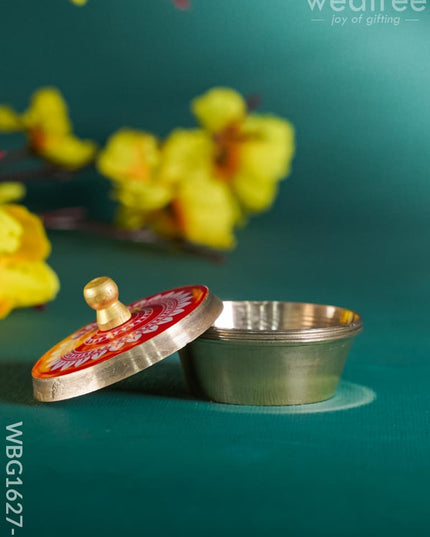 Brass Kumkum Dibbi - WBG1627-1 Brass Kumkum Holder - RG