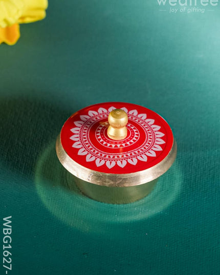 Brass Kumkum Dibbi - WBG1627-1 Brass Kumkum Holder - RG