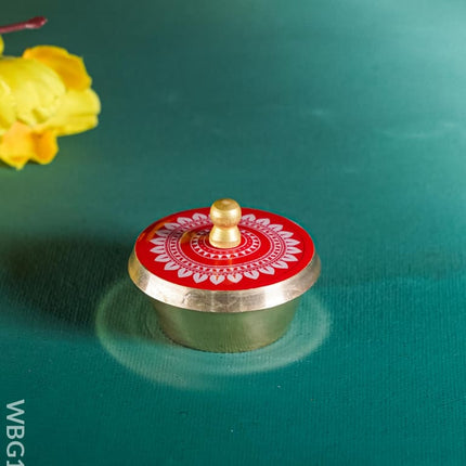 Brass Kumkum Dibbi - WBG1627-1 Brass Kumkum Holder - RG