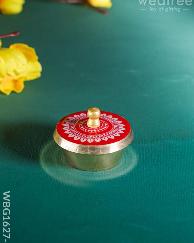 Brass Kumkum Dibbi - WBG1627-1 Brass Kumkum Holder - RG