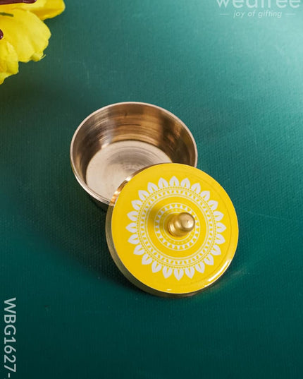 Brass Kumkum Dibbi - WBG1627-2 Brass Kumkum Holder - RG