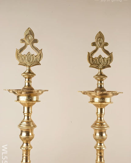 Brass Kuthu Vilakku - 30 inch - WL5507 - Brass Diya