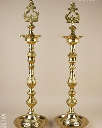 Brass Kuthu Vilakku - 30 inch - WL5507 - Brass Diya
