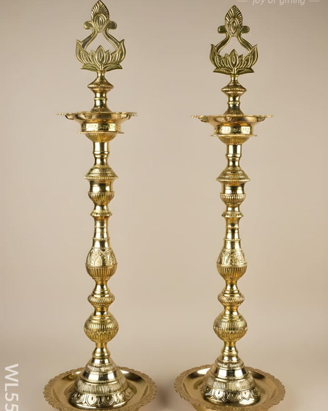 Brass Kuthu Vilakku - 30 inch - WL5507 - Brass Diya