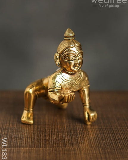 Brass Laddu Gopal - 5.5Inch Wl1830 Figurines