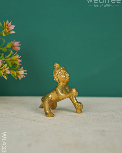 Brass Laddu Gopal Figurines - 3 inch - WL4331 - Brass Figurines