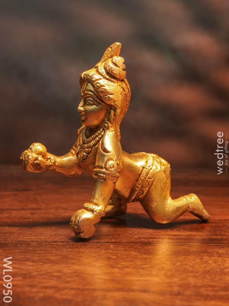 Brass Laddu Gopal Medium Size - Wl0950 Figurines
