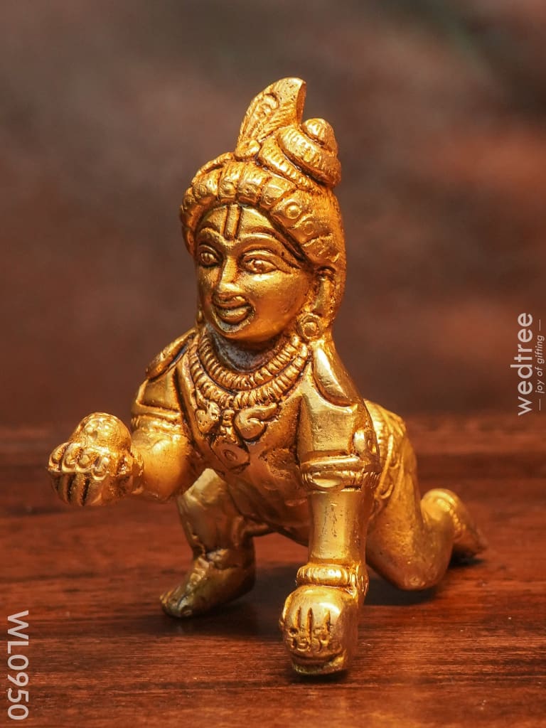 Brass Laddu Gopal Medium Size - Wl0950 Figurines