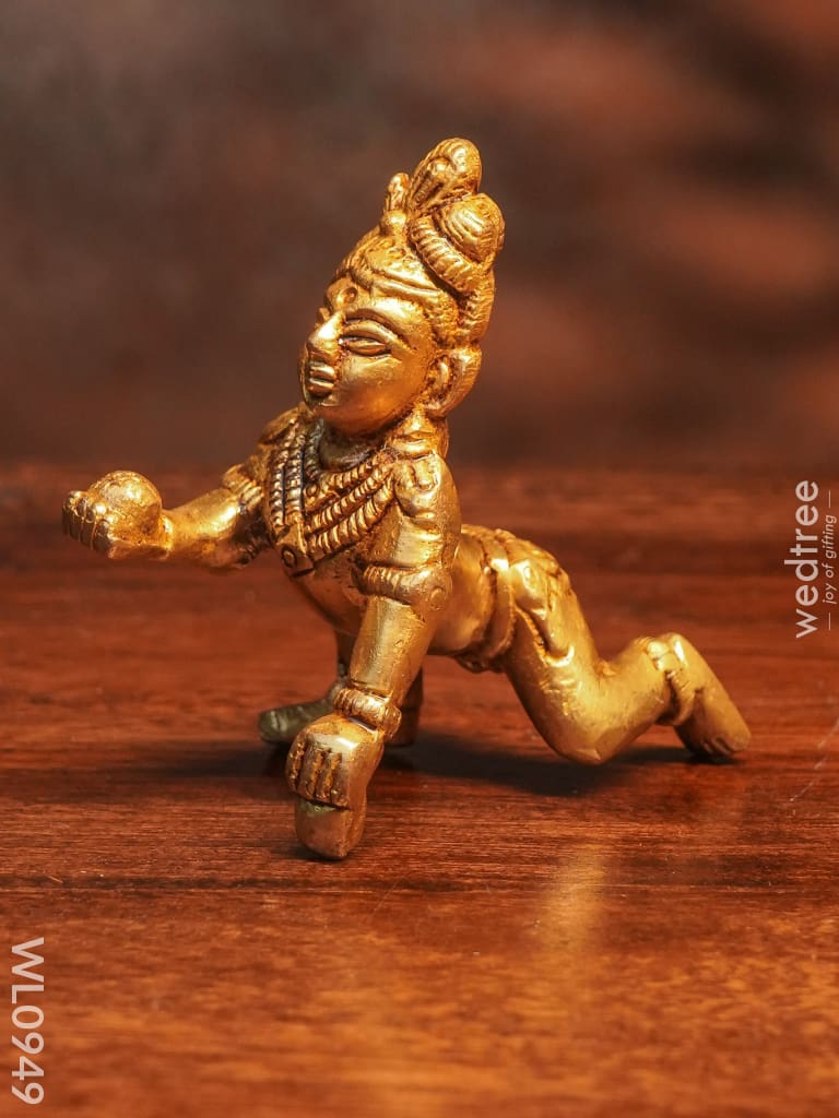 Brass Laddu Gopal Small Size - Wl0949 Figurines