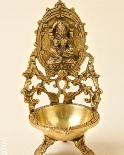 Brass Lakshmi Diya (Brown antique finish) - WL0085 - Brass Diya