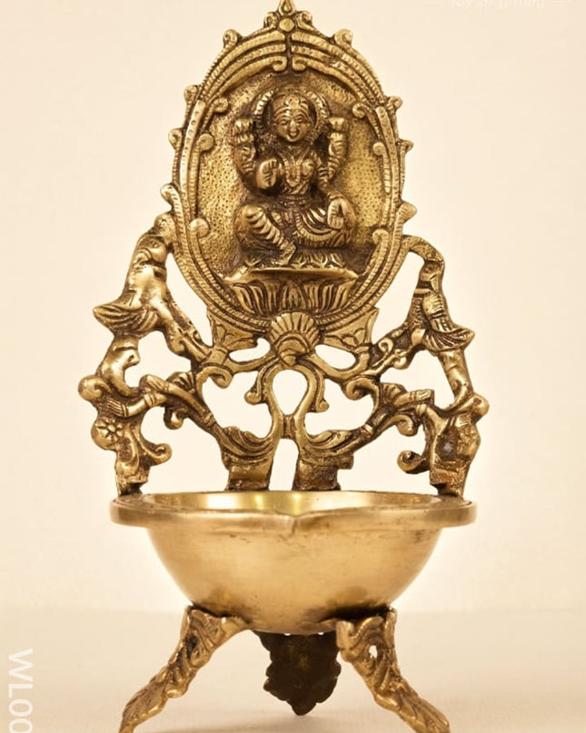 Brass Lakshmi Diya (Brown antique finish) - WL0085 - Brass Diya