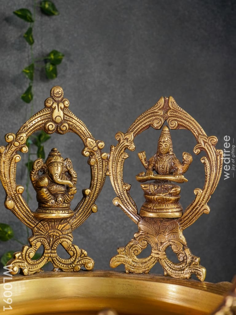 Brass Lakshmi-Ganesh-Saraswathi Urli - Wl0091