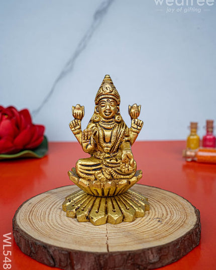 Brass Lakshmi Ganesha Idol - 3 inch - WL5480 - Brass Figurines
