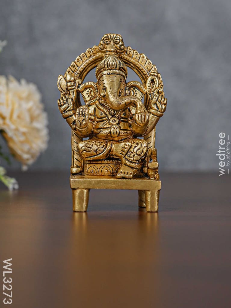Brass Lakshmi Ganesha Idol On Chowki - Wl3273 Figurines