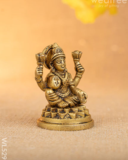 Brass Lakshmi Ganesha Idol - Set of 2 - 3 inch - WL5290 - Brass Figurines