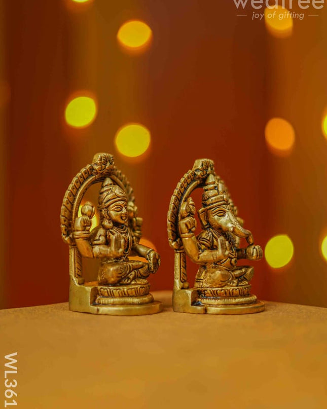 Brass Lakshmi Ganesha Idol - Wl3618 Figurines