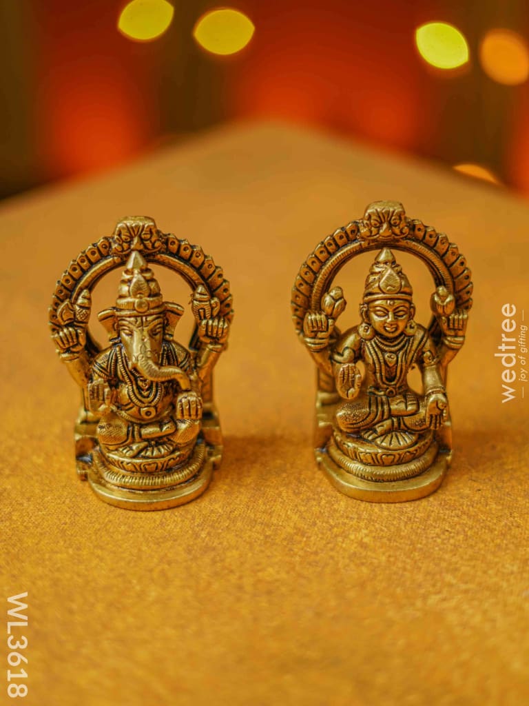 Brass Lakshmi Ganesha Idol - Wl3618 Figurines