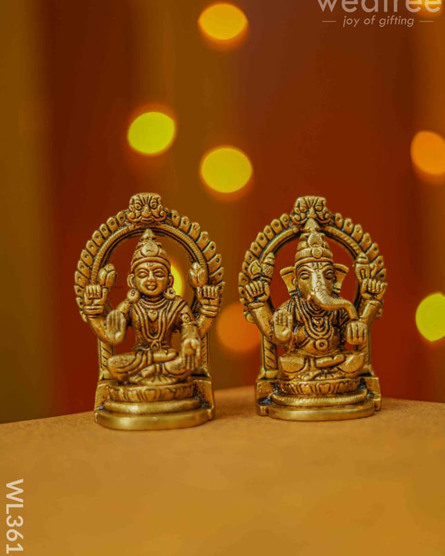 Brass Lakshmi Ganesha Idol - Wl3618 Figurines