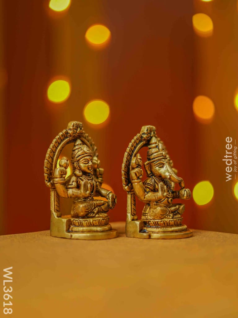 Brass Lakshmi Ganesha Idol - Wl3618 Figurines