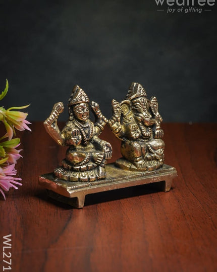 Brass Lakshmi-Ganesha On Chowki - Wl2719 Figurines