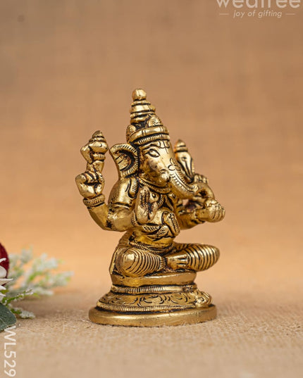 Brass Lakshmi Ganesha Saraswathi Idol - Set of 3 - 4 inch - WL5293 - Brass Figurines