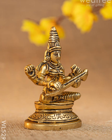 Brass Lakshmi Ganesha Saraswathi Idol - Set of 3 - 4 inch - WL5293 - Brass Figurines