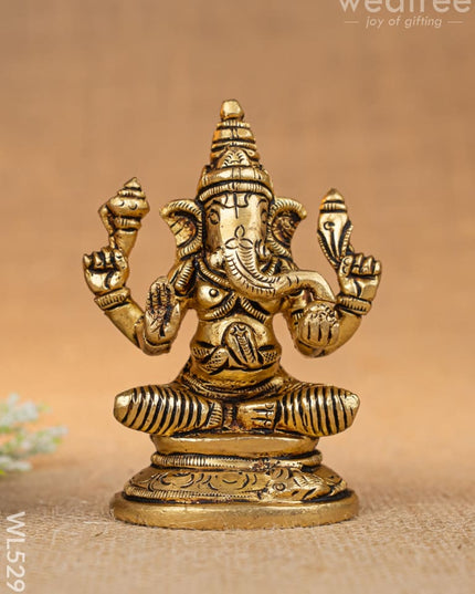 Brass Lakshmi Ganesha Saraswathi Idol - Set of 3 - 4 inch - WL5293 - Brass Figurines