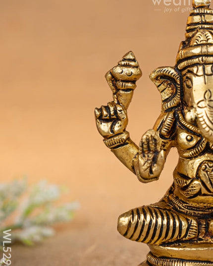 Brass Lakshmi Ganesha Saraswathi Idol - Set of 3 - 4 inch - WL5293 - Brass Figurines