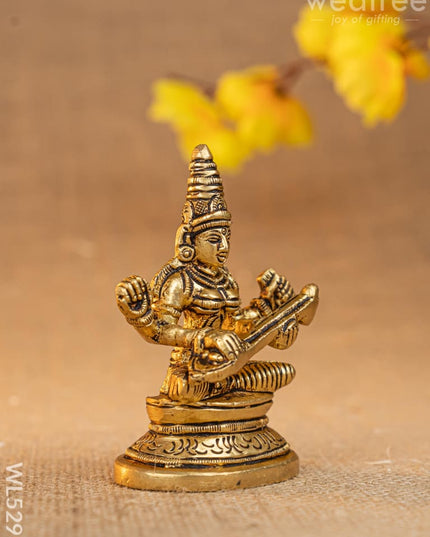 Brass Lakshmi Ganesha Saraswathi Idol - Set of 3 - 4 inch - WL5293 - Brass Figurines