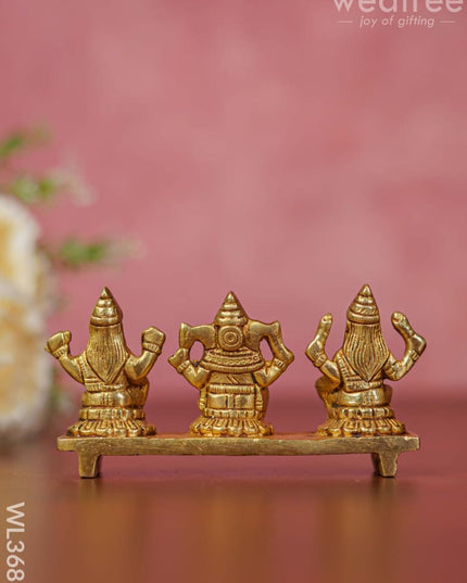 Brass Lakshmi Ganesha Saraswathi In Chowki - Wl3686 Figurines
