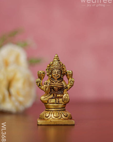 Brass Lakshmi Ganesha Saraswathi Idols - Set Of 3 Wl3688 Figurines