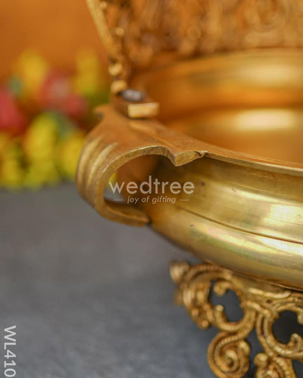 Brass Lakshmi-Ganesha-Saraswathi Urli - Wl4108