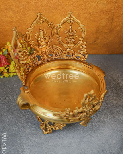 Brass Lakshmi-Ganesha-Saraswathi Urli - Wl4108