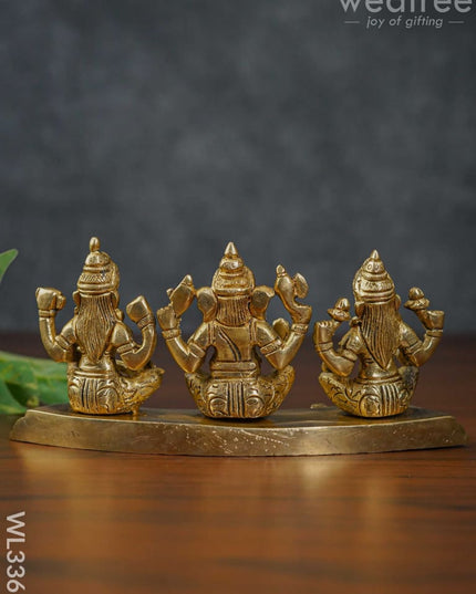 Brass Lakshmi Ganesha Saraswathi - Wl3365 Figurines