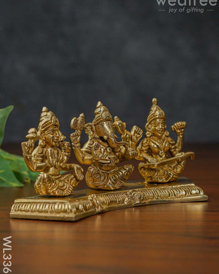 Brass Lakshmi Ganesha Saraswathi - Wl3365 Figurines