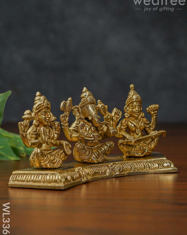 Brass Lakshmi Ganesha Saraswathi - Wl3365 Figurines