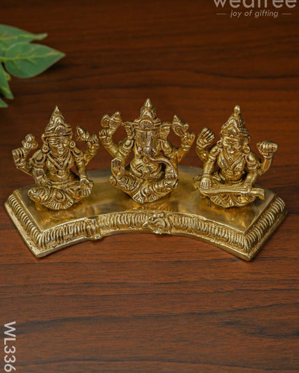 Brass Lakshmi Ganesha Saraswathi - Wl3365 Figurines
