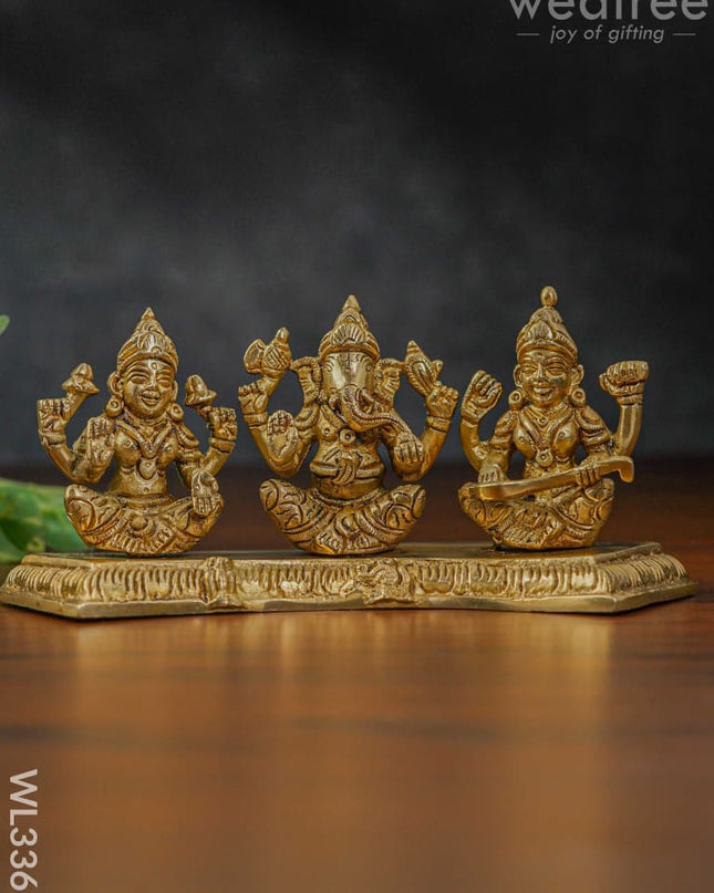 Brass Lakshmi Ganesha Saraswathi - Wl3365 Figurines