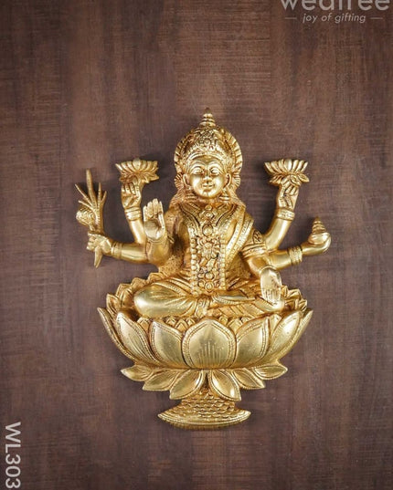 Brass Lakshmi Ganesha Wall Hanging - Set Of 2 Wl3038 Figurines