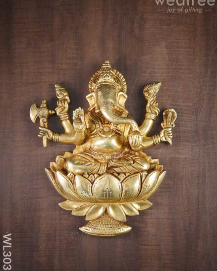 Brass Lakshmi Ganesha Wall Hanging - Set Of 2 Wl3038 Figurines