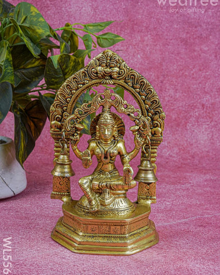 Brass Lakshmi Idol with Bell - 9 inch - WL5566 - Brass Figurines