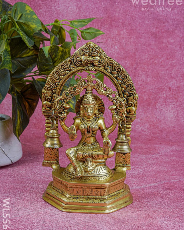 Brass Lakshmi Idol with Bell - 9 inch - WL5566 - Brass Figurines