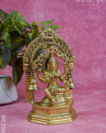 Brass Lakshmi Idol with Bell - 9 inch - WL5566 - Brass Figurines
