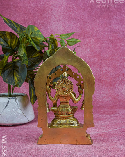 Brass Lakshmi Idol with Bell - 9 inch - WL5566 - Brass Figurines