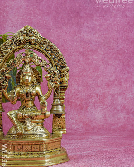 Brass Lakshmi Idol with Bell - 9 inch - WL5566 - Brass Figurines