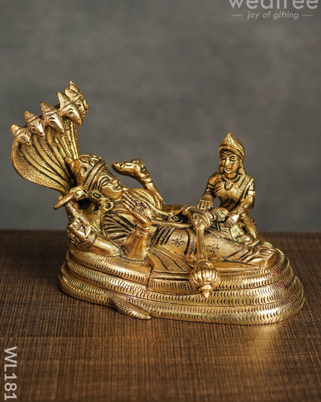 Brass Lakshmi-Narayan On Sheshnaag - Wl1812 Figurines